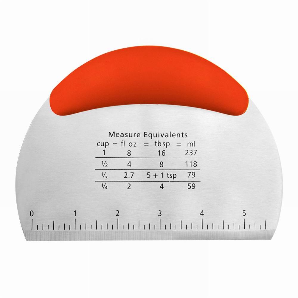 Stainless Steel Pastry Scraper/Cutter/Chopper Multi-Function Easy Grip Bench Scraper for Pastry Butter Dough: orange