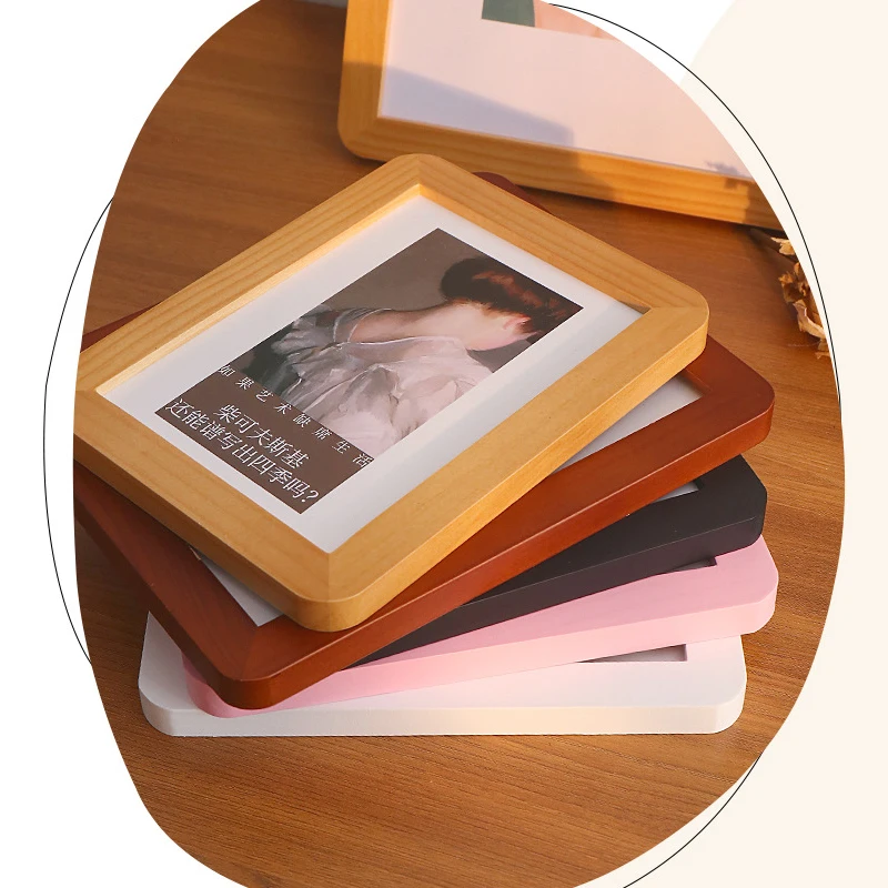 Moldura de madeira colorida, molduras para fotos de casamento, moldura criativa para decoração de mesa de fotos e acessórios
