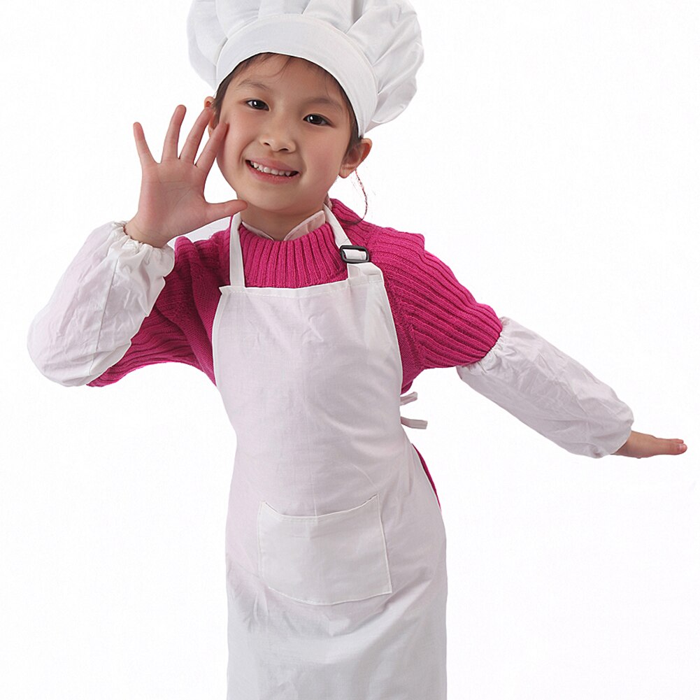 Children Apron Hat Sleevelet Set School Home Baking Cooking Craft Art Aprons XRQ88: F