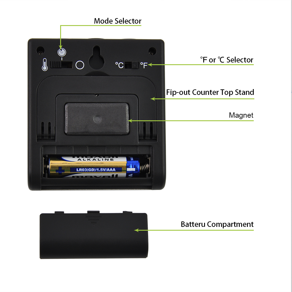Thermopro TP16 LCD Digitale Koken Keuken Vlees Thermometer voor Grill Oven Roker Klok Timer