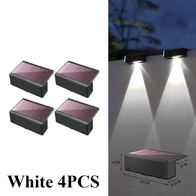 Wandlampen op zonne-energie Hekverlichting Op zonne-energie Buiten Waterdichte LED-downlight Dekverlichting voor reling Brievenbus Balkon Tuin