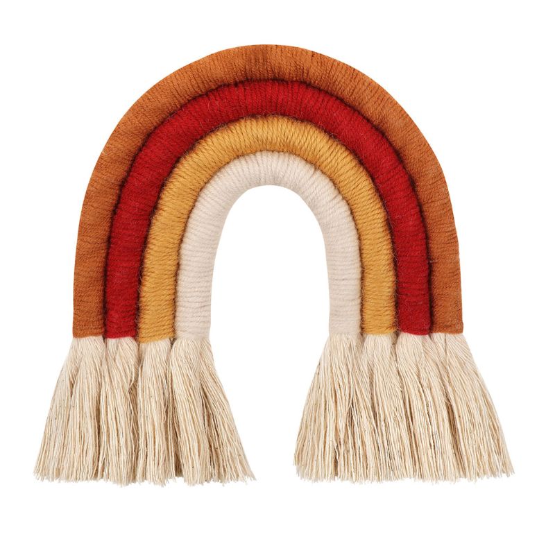 Colgante de pared de arco iris tejido nórdico para decoración de dormitorio, suministros para: 009
