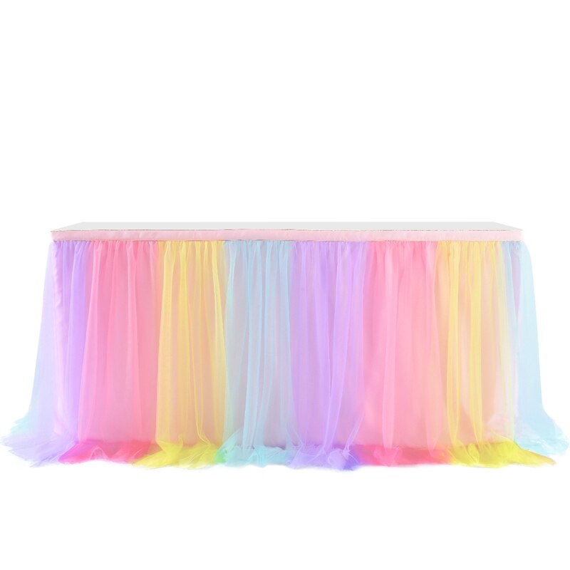 183x77cm Table Skirts Birthday Tulle Table Skirting Wedding Party Tutu Table Skirt Baby Shower Halloween Party Home Decor: Colorful