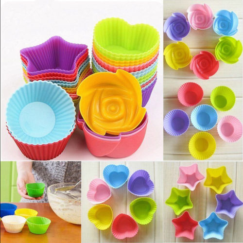 12 kpl silikoninen pehmeä kakku muffinssi suklaa cupcake leivonnaiset leivinmuki muotti