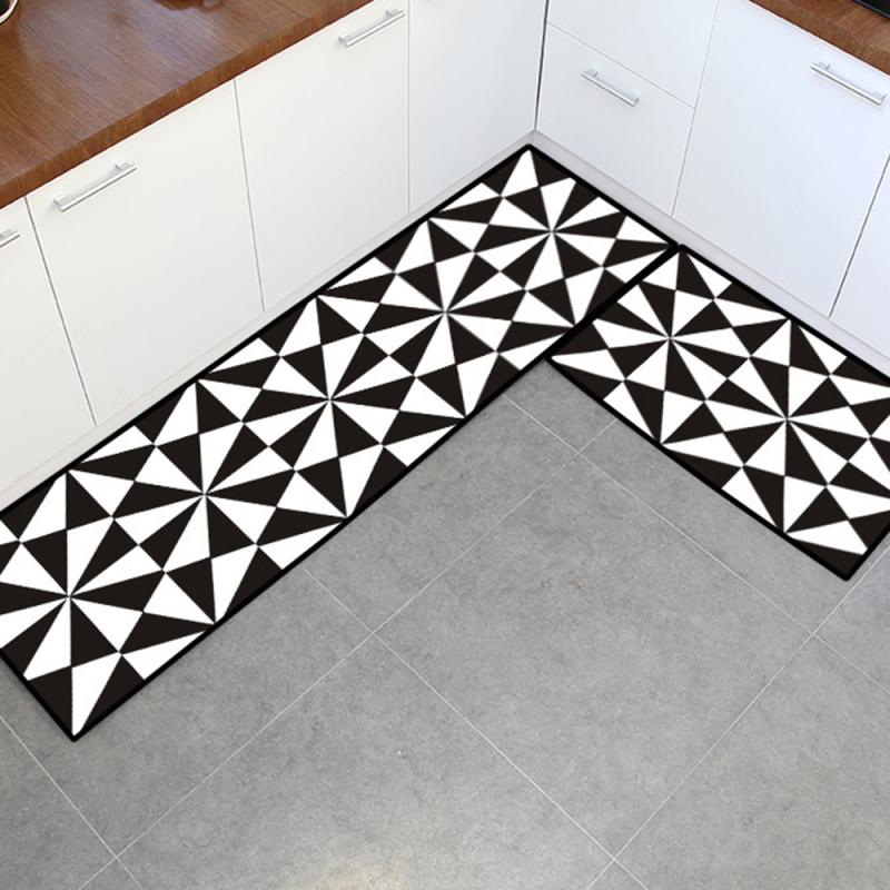 Retro geometrisk mønster badeværelse toiletdør lang strimmel af vandabsorberende anti-skrid måtte tæppe gulvmåtte: 40 120 27
