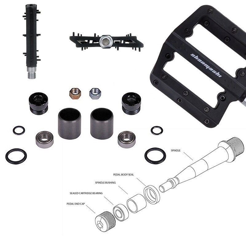 SMS vélo pédale vtt nylon fibre roulements pédales plat Y engrenage fixe ultra-léger 345g cyclisme 9/16 BMX VTT repose-pieds