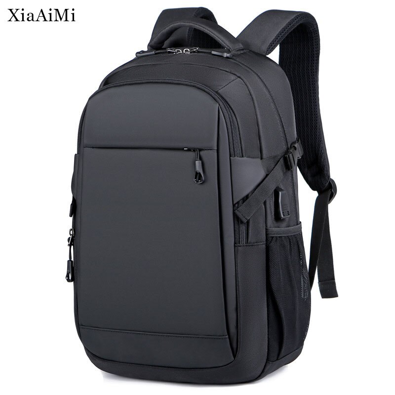 Large-Capacity Travel Business Backpack Student Cool Laptop Nylon Black Backpack Waterproof School Bag