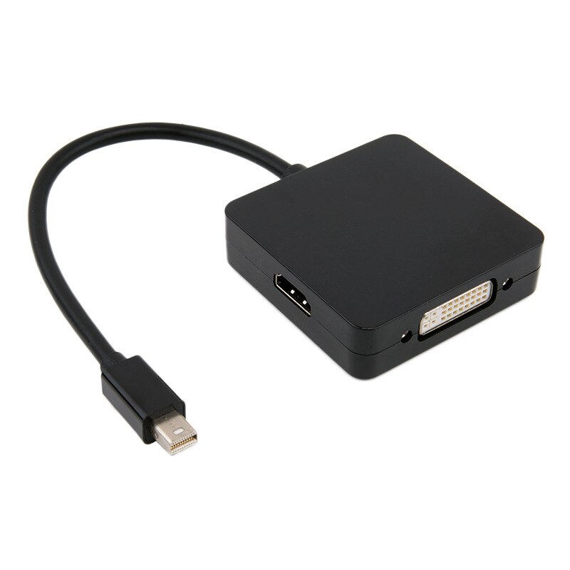 Factory Direct Mini DP Displayport to VGA + HDMI + DVI Conversion Cable Thunderbolt Macbook: Black