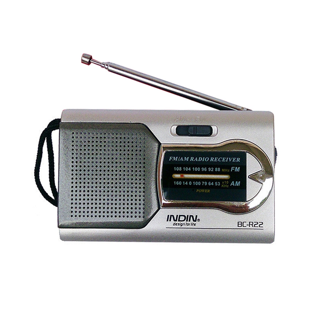 INDIN Radio BC-R22 AM/FM Dual Band Mini Radio Receiver Portable Player Built-in Speaker with a Standard 3.5MM Headphones Jack