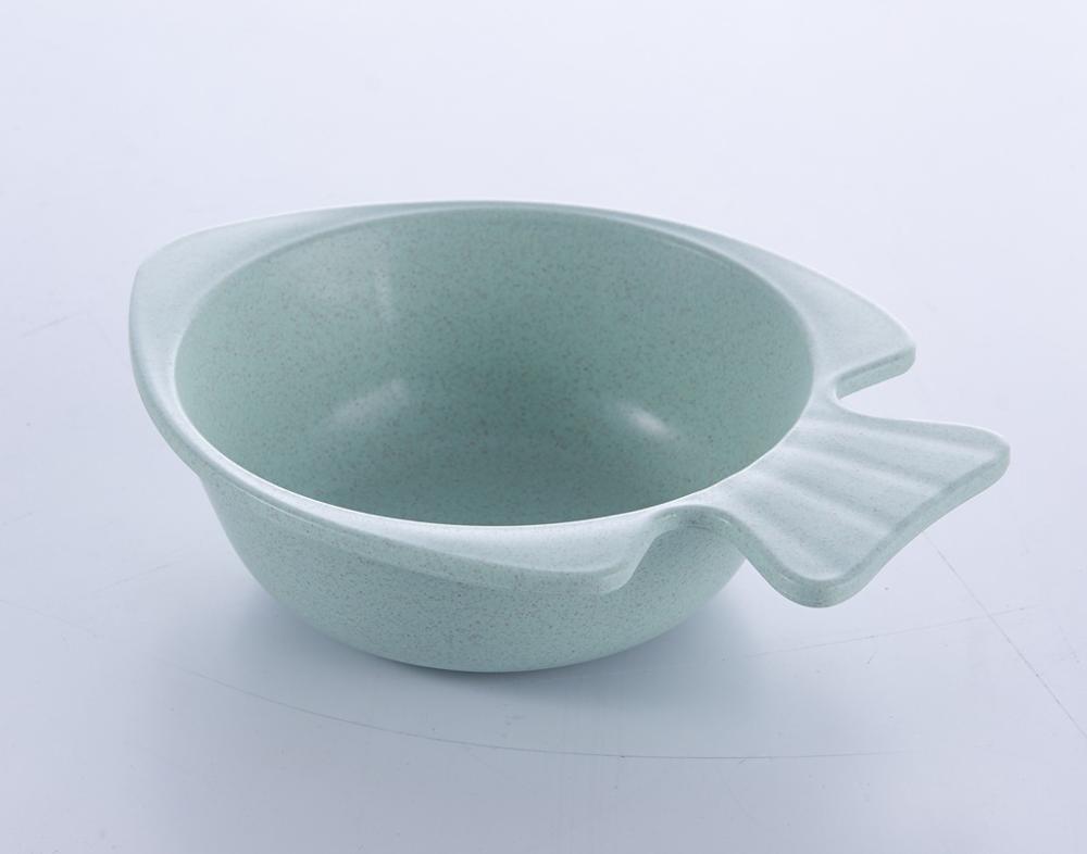 Bebê infantil comida tigela pratos de frutas bonito dos desenhos animados almoço bandeja crianças prato de mesa: Green Fish Bowl