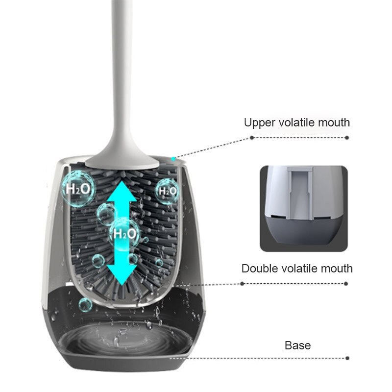 Oneup cabeça de borracha quadro escova de limpeza de toalete para banheiro fixado na parede do assoalho doméstico limpo acessórios do banheiro escova de toalete