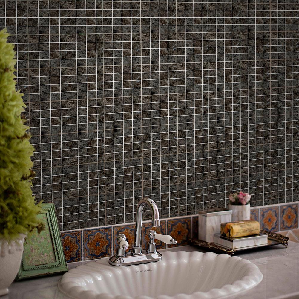 10pcs Waterproof Tiles Mosaic Sticker Kitchen Bath Toilet Adhesive Modern Simplicity Mildew-proof Moisture-proof PVC Wallpaper