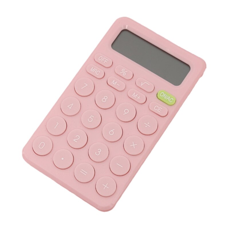 8 Digits Electronic Calculators Solar Battery Dual Power Calculator with Large LCD Display for Office Home School Use: Pink