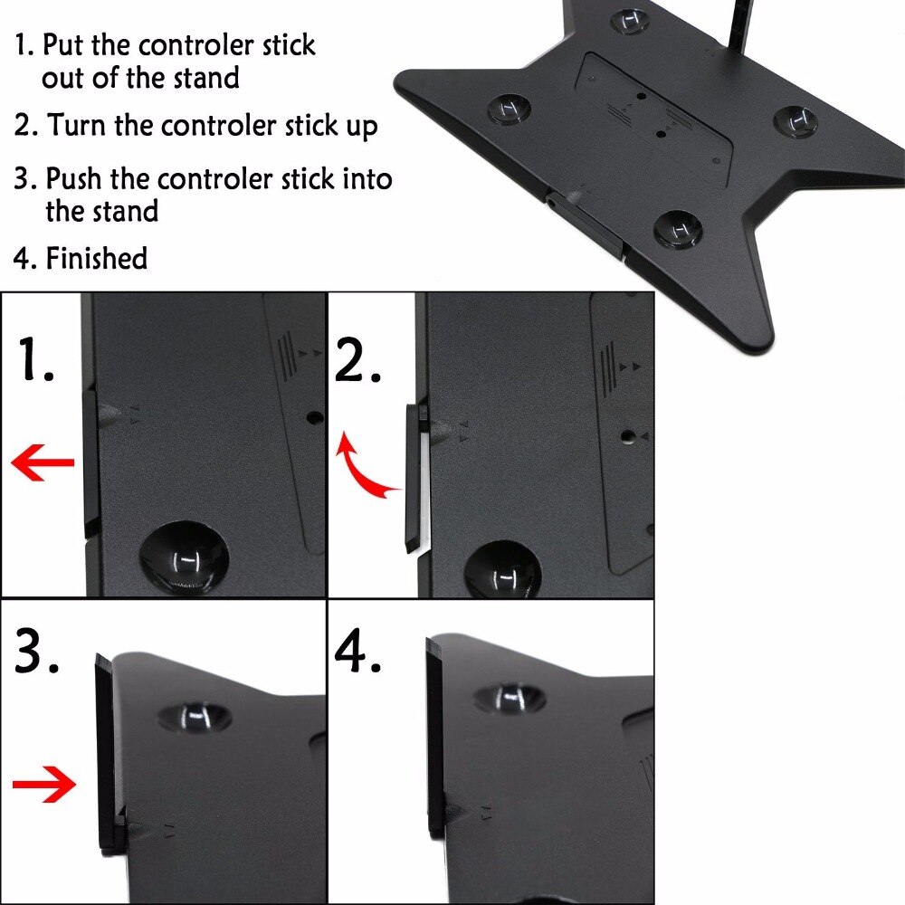 PS4 Pro / PS4 Slim Vertical Stand 2in1 with Dual Controller Holder Station and Dual Micro USB Charging Cable for PS4 Slim Pro