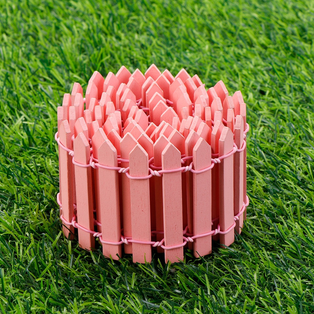 1m Mini Fence Barrier Wooden Craft Fence DIY Garden Kit Plant Flower Potted Landscape Decor Accessories Miniature Terrarium