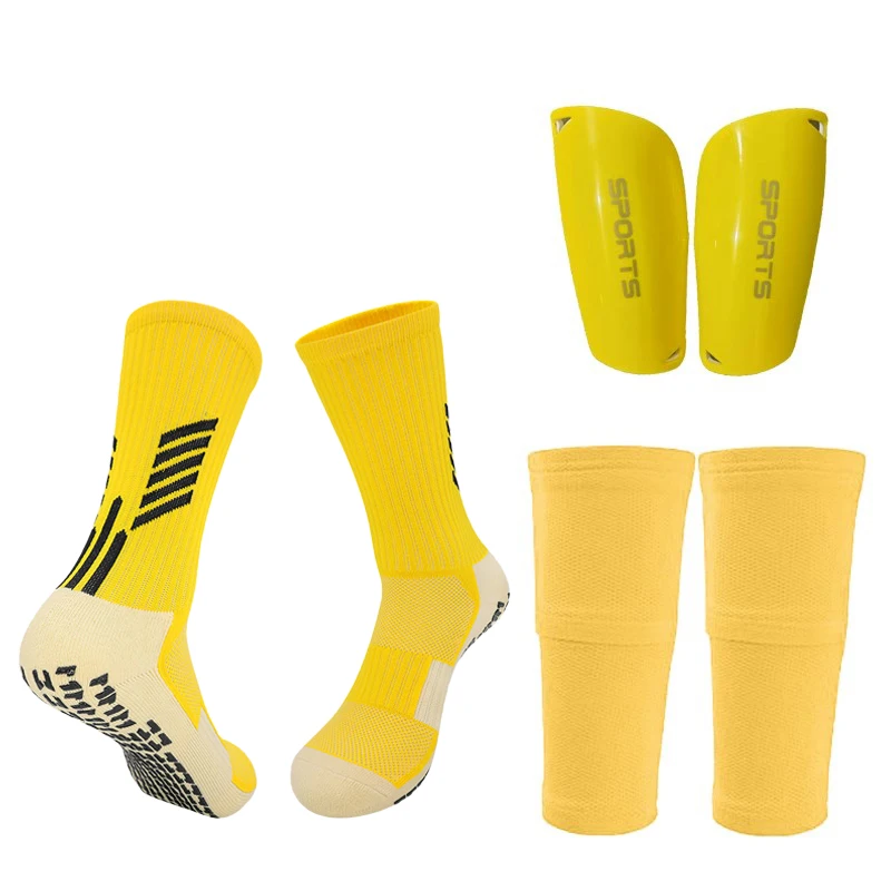 Een Set Uitrusting Volwassenen Kinderen Voetbal Scheenbeschermers Met Zakhoes Kuitmouw Nop Slip Sok Met Voetbal Scheenbeschermers: S / green