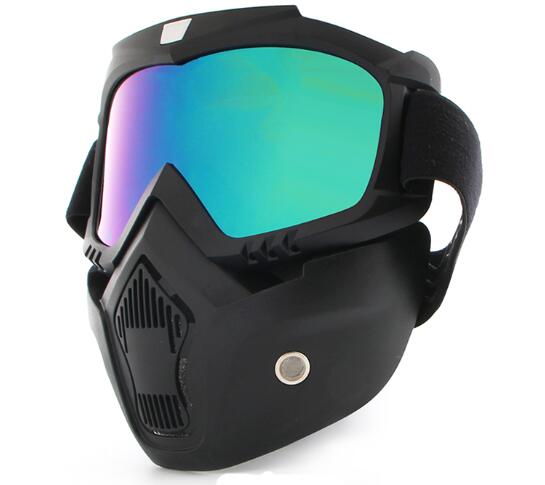 Máscara de gafas de Motocross, gafas de sol, esquí, Skate, máscara de casco facial Vintage, gafas de Motocross desmontables, casco Jet para Scooter: Model 4