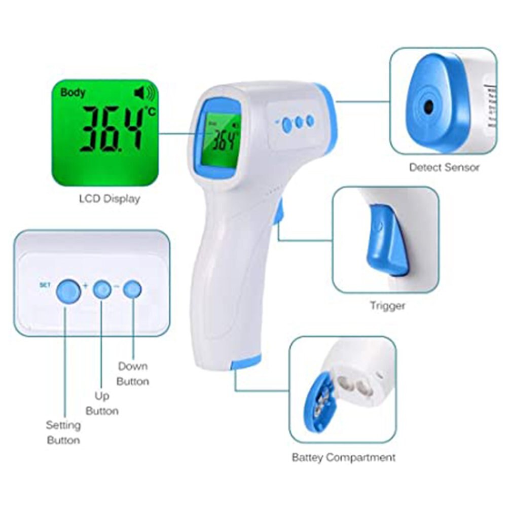 Hot! Termômetro infravermelho digital sem contato orelha testa temperatura corpo infravermelho digital termometro infra-vermelho