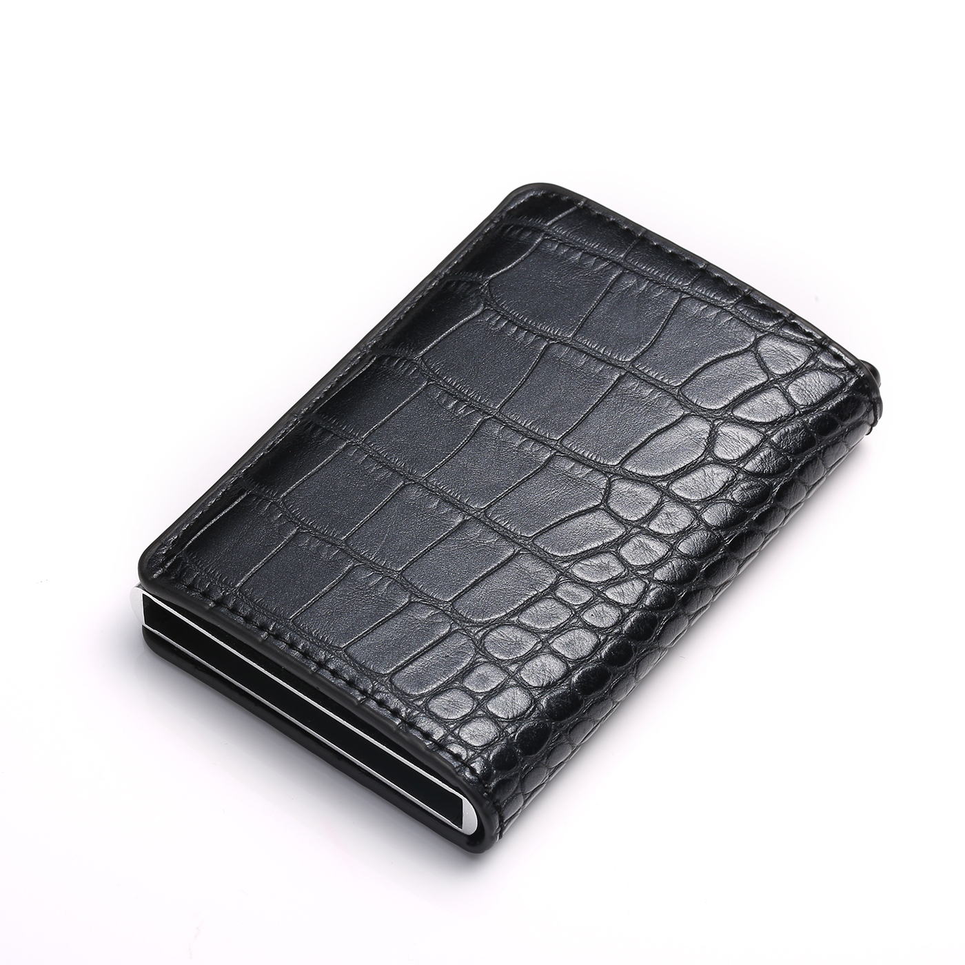 BISI GORO Credit Card Holder Carbon Fiber Card Holder Aluminum Slim Short Card Holder RFID Blocking Card Wallet