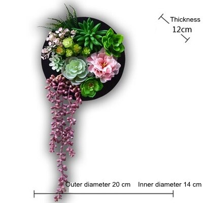 Nordisk simulation sukkulent grøn plante blomster dekoration vægophæng ramme butik ornamenter væg hjem dekorationer kunstige planter
