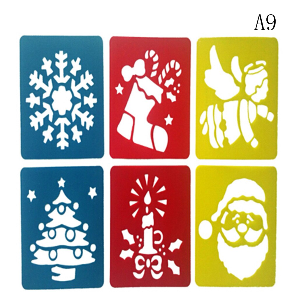 Bambini che imparano lo strumento di arte 6Pcs bambini Multi righelli di plastica a forma di pittura modello di disegno Stencil bambini giocattolo di disegno colorato: 9