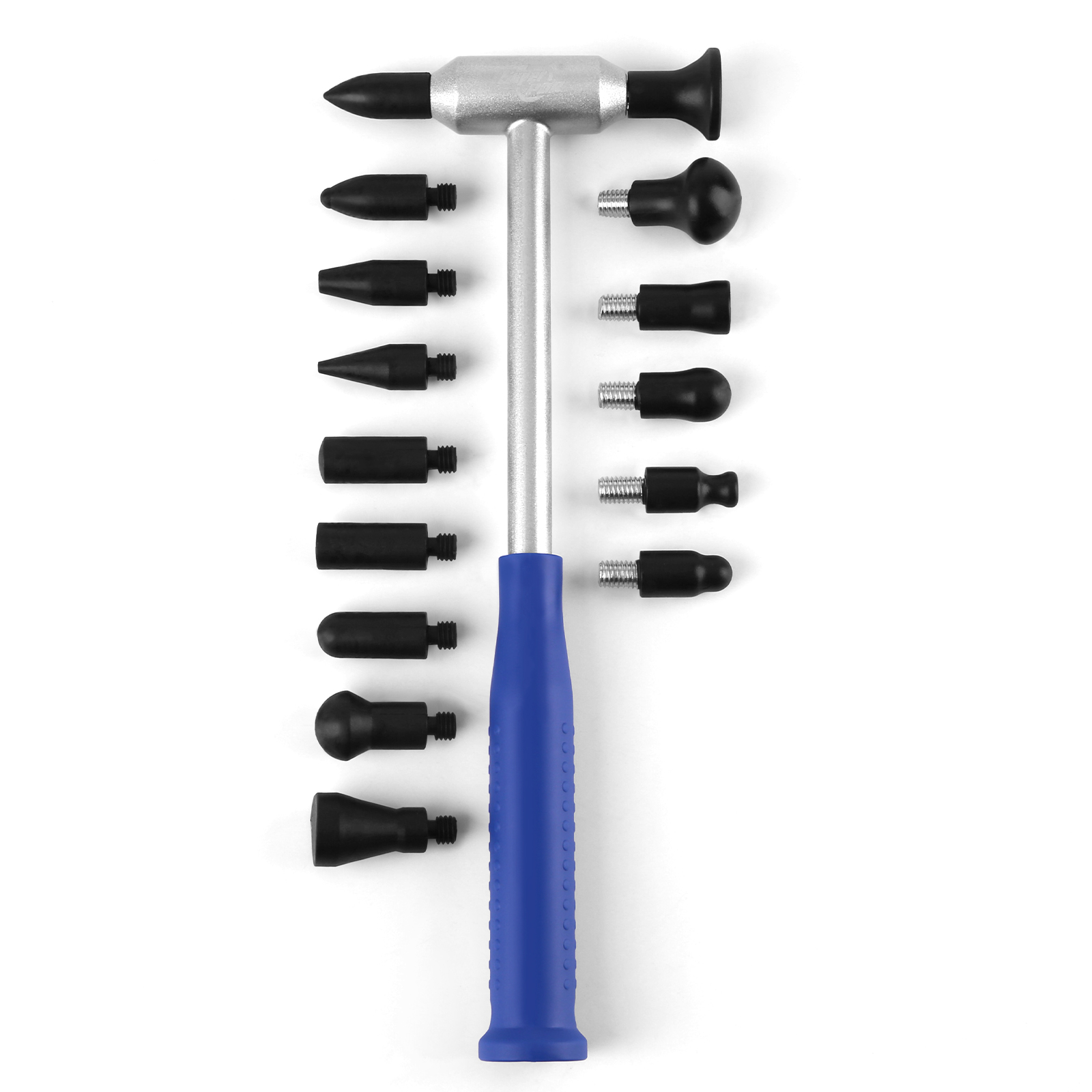 Herramienta de grifo PDR, martillo de reparación de abolladuras de aluminio kits de reparación de abolladuras sin pintura con martillo de cabeza de repuesto M8 de 6/15 Uds.: RED