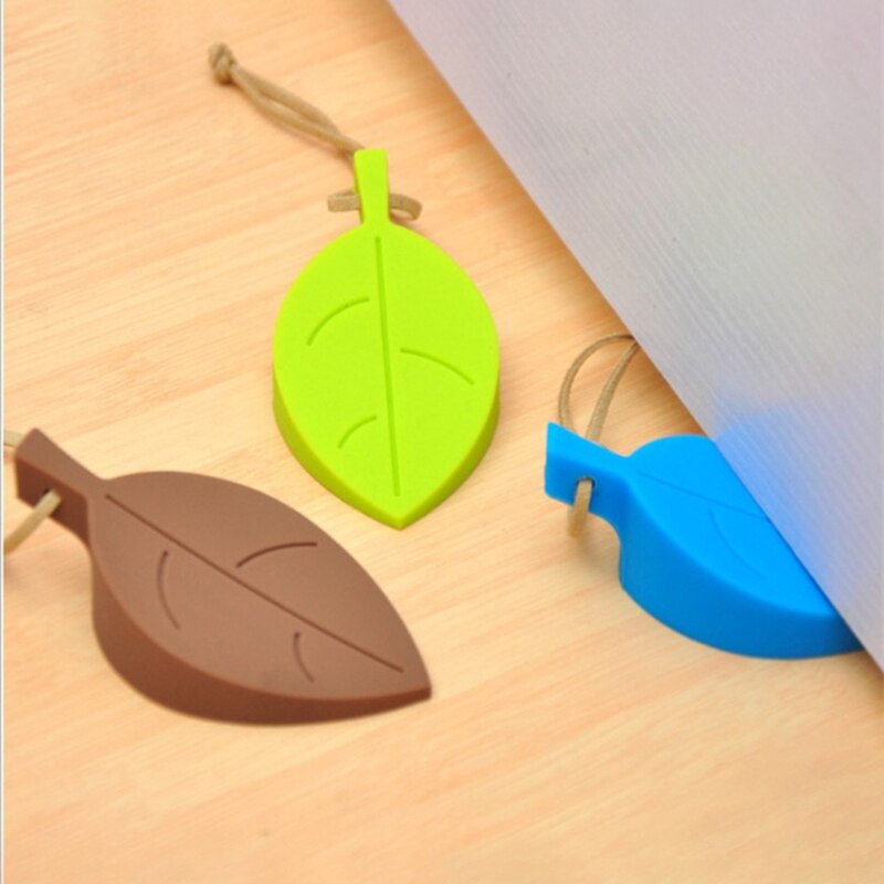 Bladeren Vorm Siliconen Rubber Veiligheid Deur Stop Stoppers Deur Blok Kinderen Anti-Map Hand Hotel Veiligheid Deur Kaart Opknoping