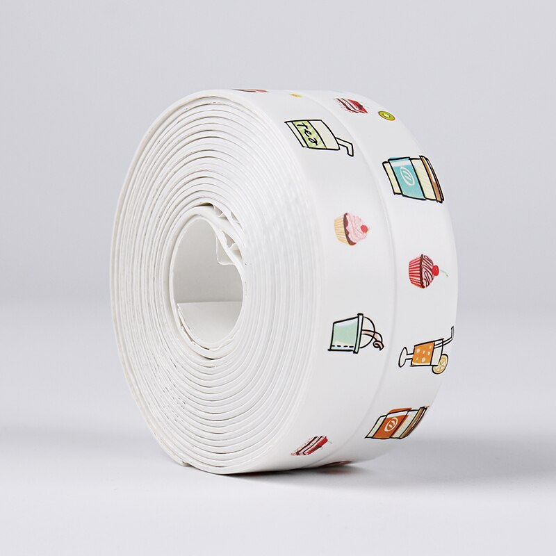 Keuken Muursticker Badkamer Tape Douche Wastafel Bad Afdichting Tape Strip Lijm Waterdichte Tape Wit Pvc Zelfklevende: dessert / 38mm