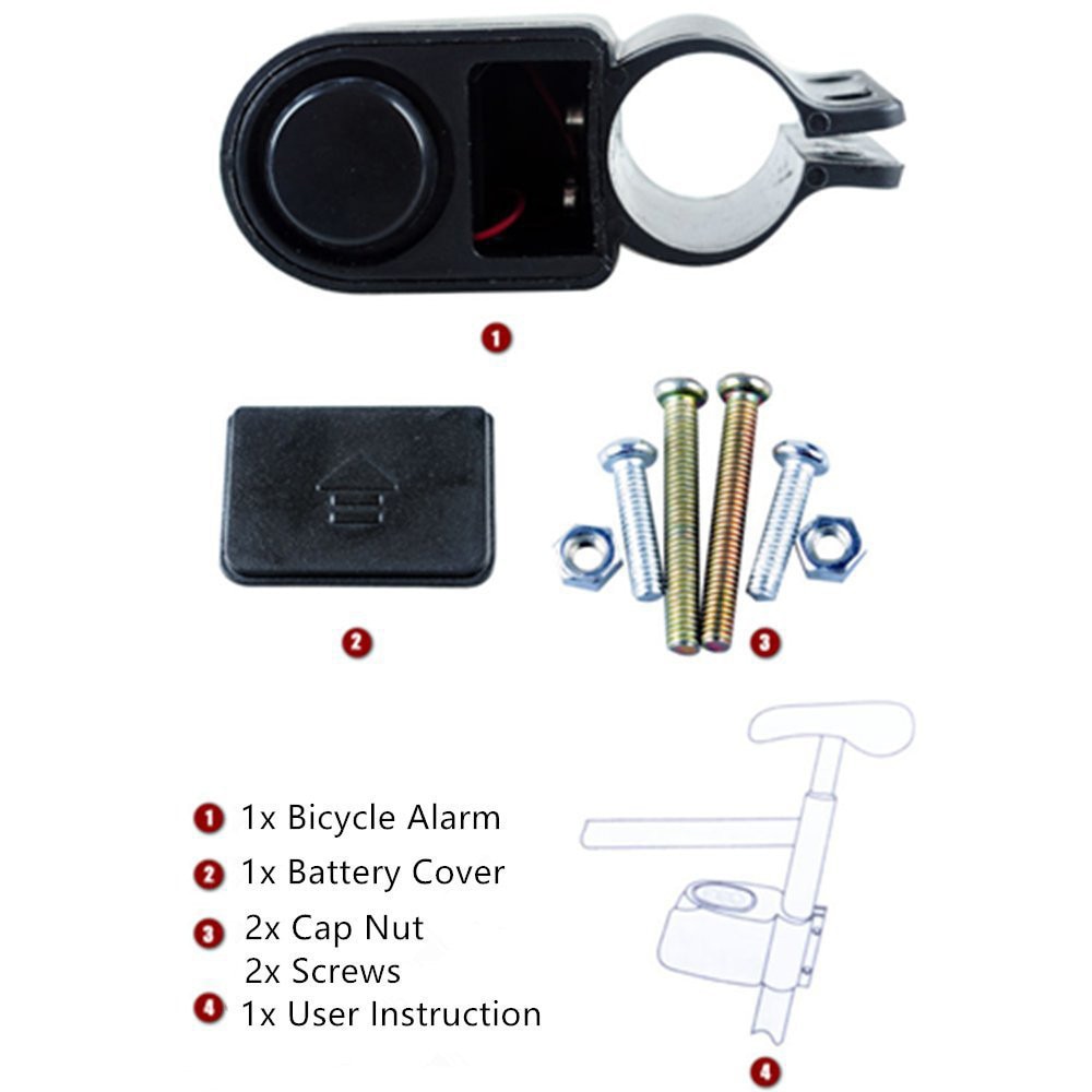 Bicycle Motorbike Moped Cycling Security Alarm Bike Alarm Lock Sound Loud Cable bicycle lock, with good Fashionable #5