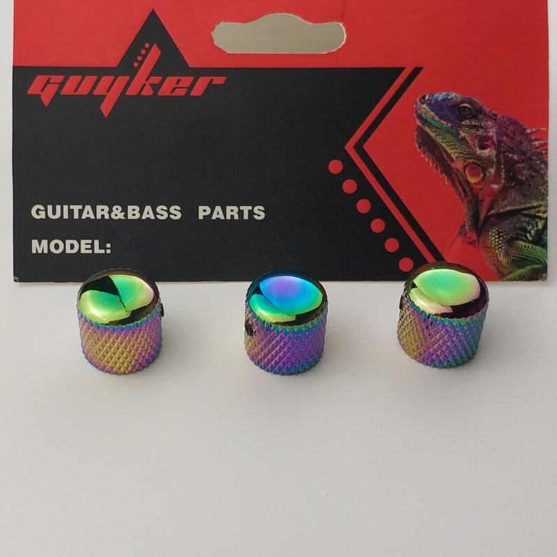 1 Stück Kuppel Metall Reinem kupfer Chamäleon Regenbogen Drehknopf Für E-gitarre Bass
