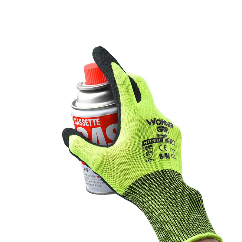 Wonder Grip Bouw Handschoenen Loodgieter Rode Nylon Shell Zwarte Nitril Sandy Coating Arbeidsveiligheid Handschoenen Mannen Werken Handschoenen