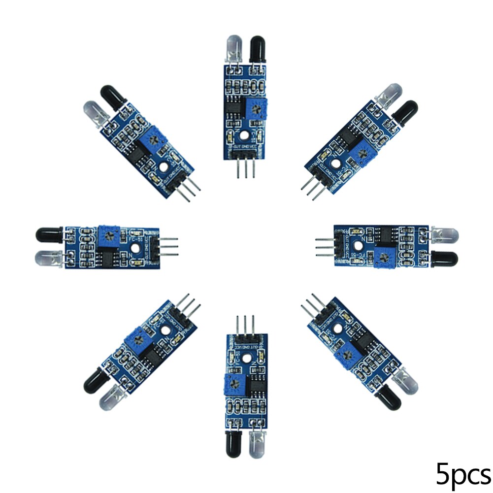 5pcs Adjustable Electronic Photoelectric Identify Distance Replacement Parts Switch Car Avoid Obstacle Infrared Barrier Module