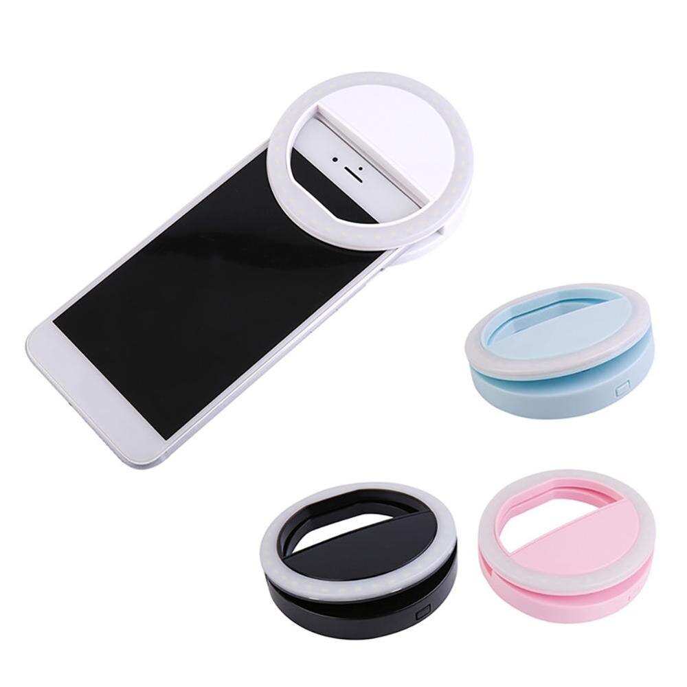 Selfie Rechargeable lampe de poche LED Up téléphone lumineux Selfie anneau lumière Clip photographie amélioration pour iPhone 8X7 Samsung