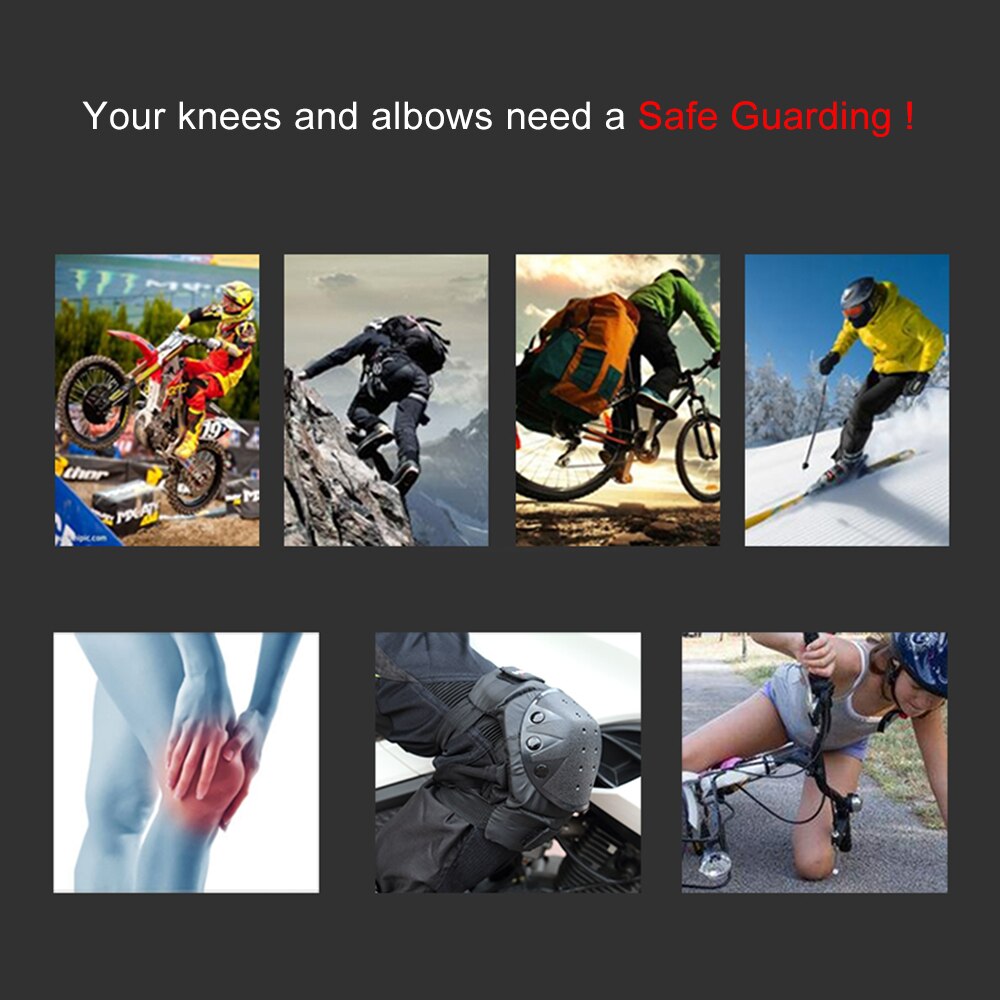 4 stk sykkelknestøtte og albuebeskyttere sykkel mtb sykkel motorsykkel ridning knestøtte beskyttelsesputer beskytter beskyttelsesutstyr