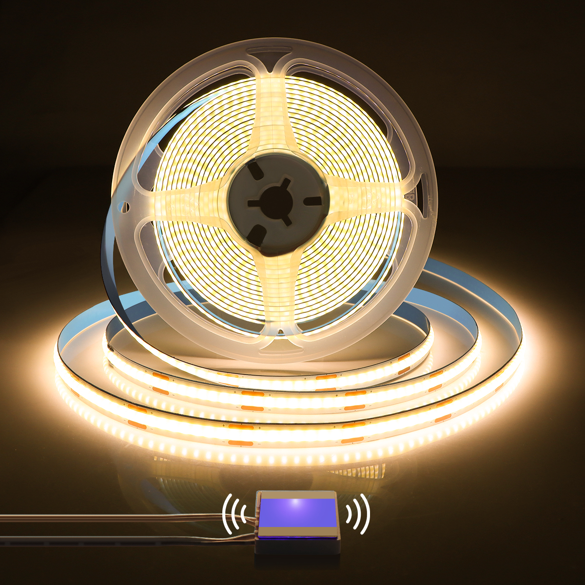 Espejo de maquillaje para baño, lente de cristal, tira de luz LED COB de 5V, alimentado por USB, interruptor regulable con Sensor táctil de tocador de pared Penetrable: Color blanco cálido / 92 cm