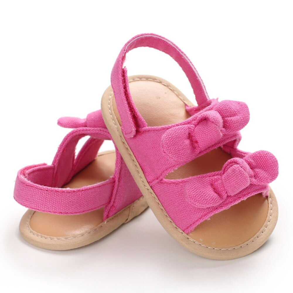 Sandales à semelle souple pour bébés filles | Chaussures d'été pour tout-petits, à la , sandales à nœud papillon: peach / 13-18 mois