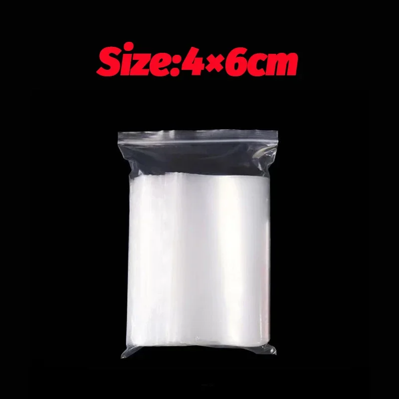 Små plastposer med glidelås, gjenlukkbare gjennomsiktige poser, vakuumoppbevaringspose, klare poser med glidelås, matoppbevaring: S / Hvit