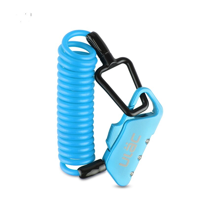 ULAC Mini Bike Lock 1200mm Fold Backpack Cycling Helmet Bicycle Cable Lock 3 Digit Combination Anti-theft Bike Bicycle Lock: Blue