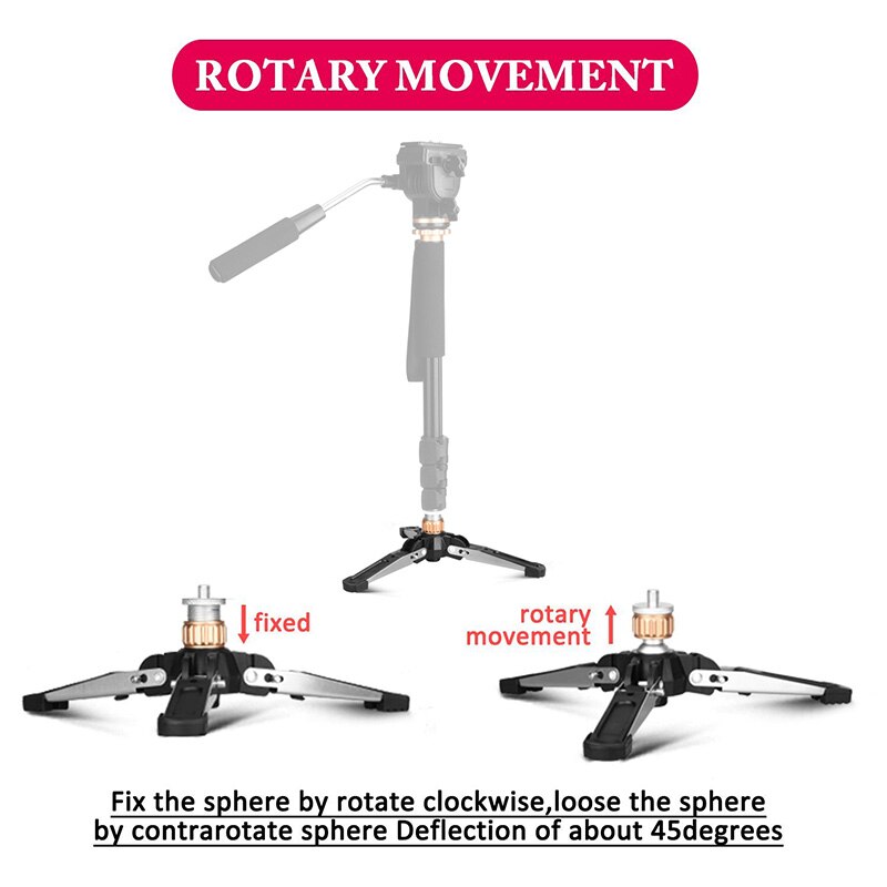 5KG Maxload universel vidéo monopode socle monopode trépied Manbily Mini trois pieds Support pour DSLR monopode avec 3/8 ''vis