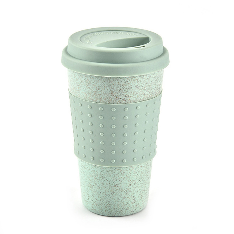 Tarwe Stro Plastic Koffie Cups Reizen Koffie Mok Met Deksel Reizen Gaan Cup Portable voor Outdoor Camping Wandelen picknick