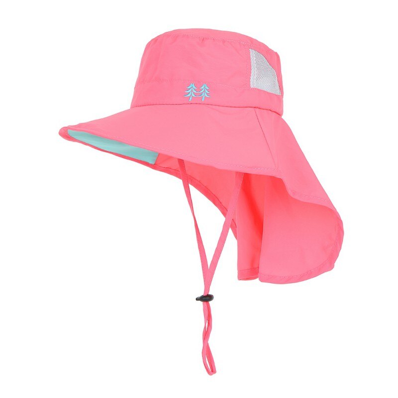 2021Wide Brim Children Sun Hat Kids Bucket Cap Summer Beach Girls Travel Outdoor Cute Casual Sun Hats: XR