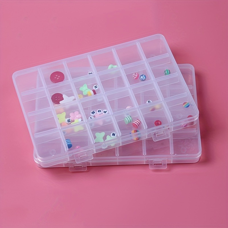 24 Grid Polypropylene Plastic Storage Box, Fixed Divider, Portable Fishing Gear Accessory Box Diy Jewelry Storage