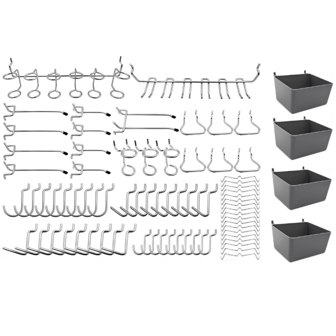 80-delige Peg Board Hook Assortiment Kit Pegboard Accessoires Set voor Pegboard Hangende Opslag: Default Title