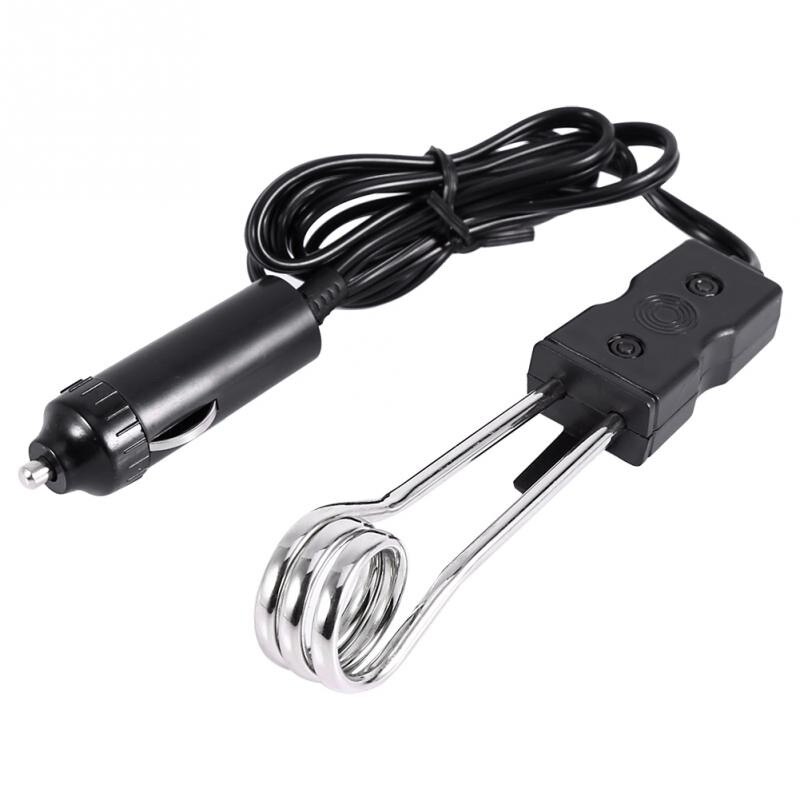 Chauffe-eau à immersion bouillie dans une voiture électrique portable 12V / 24V pour pique-nique de campingtension 12V noir