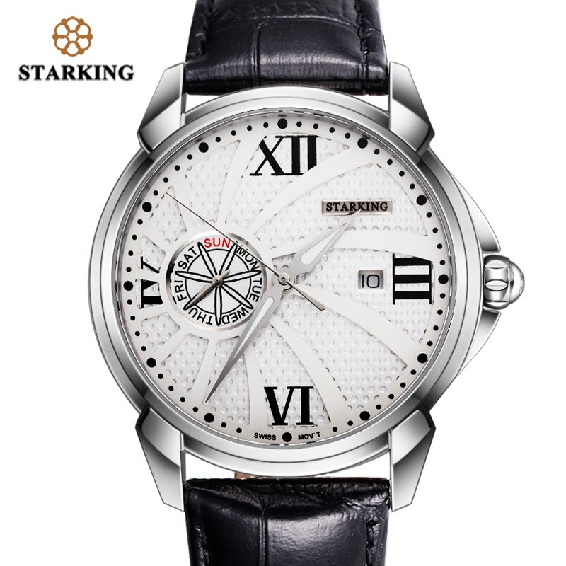 Relojes STARKING, reloj de para hombres, reloj de cuarzo negro de acero de lujo, reloj de pulsera deportivo de cristal de zafiro para hombre, reloj Masculino: BM0846SL21