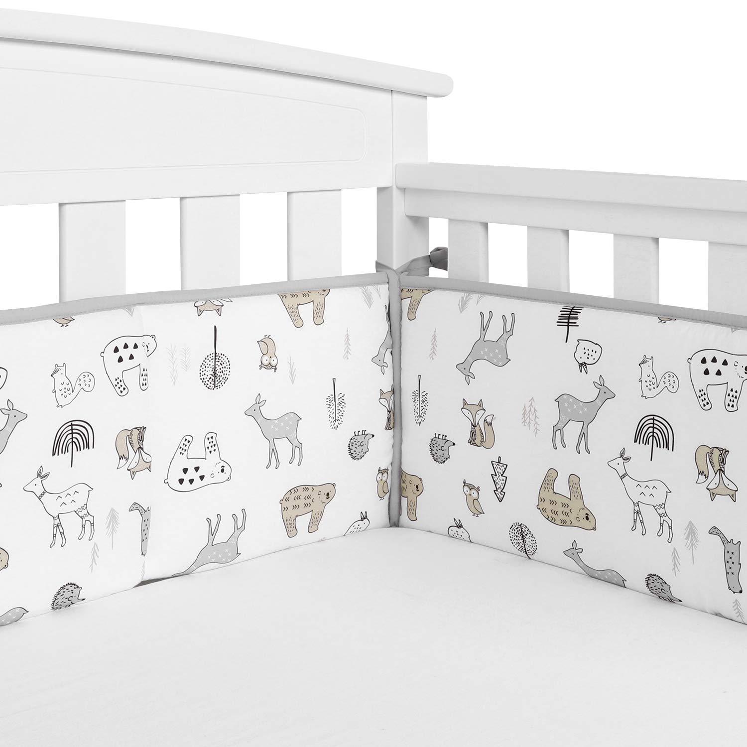 Breathable baby breathable mesh crib liner for mother and baby, 4 panels and protector for cot: 4 68.6x24.1cm