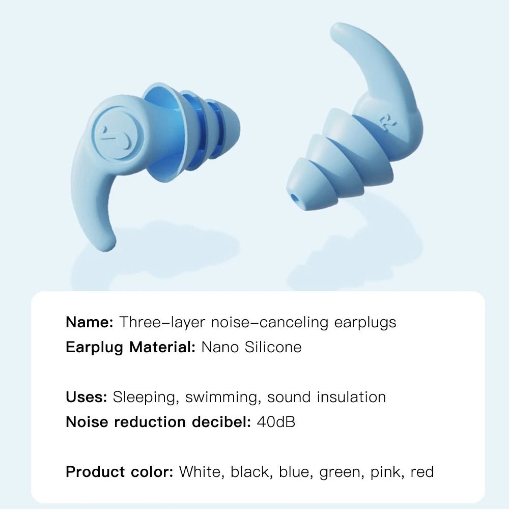 Bouchons d'oreille réutilisables anti-bruit en silicone, protection d'oreille de natation étanche, blocage du son doux