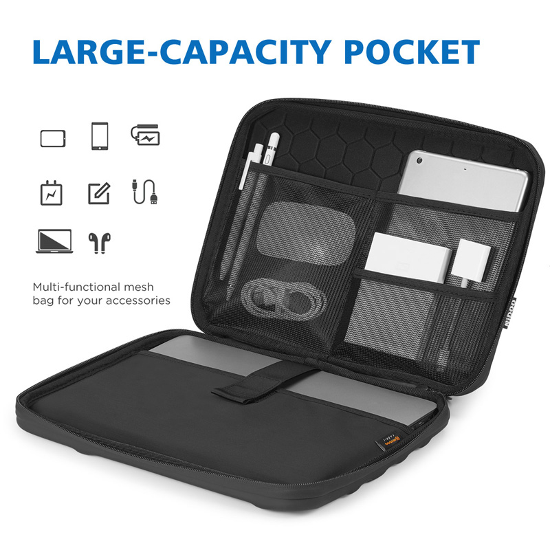 Nidoo datorväska hårt skal skyddande laptopväska för 13 " 14 " bärbar dator vattentät stötsäker datorväska svart