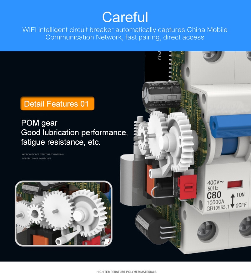 Smart home WiFi Switch Stroomonderbreker eWelink App Afstandsbediening Werk met Alexa Google Domotica Breaker 3P 32A /80A/100A