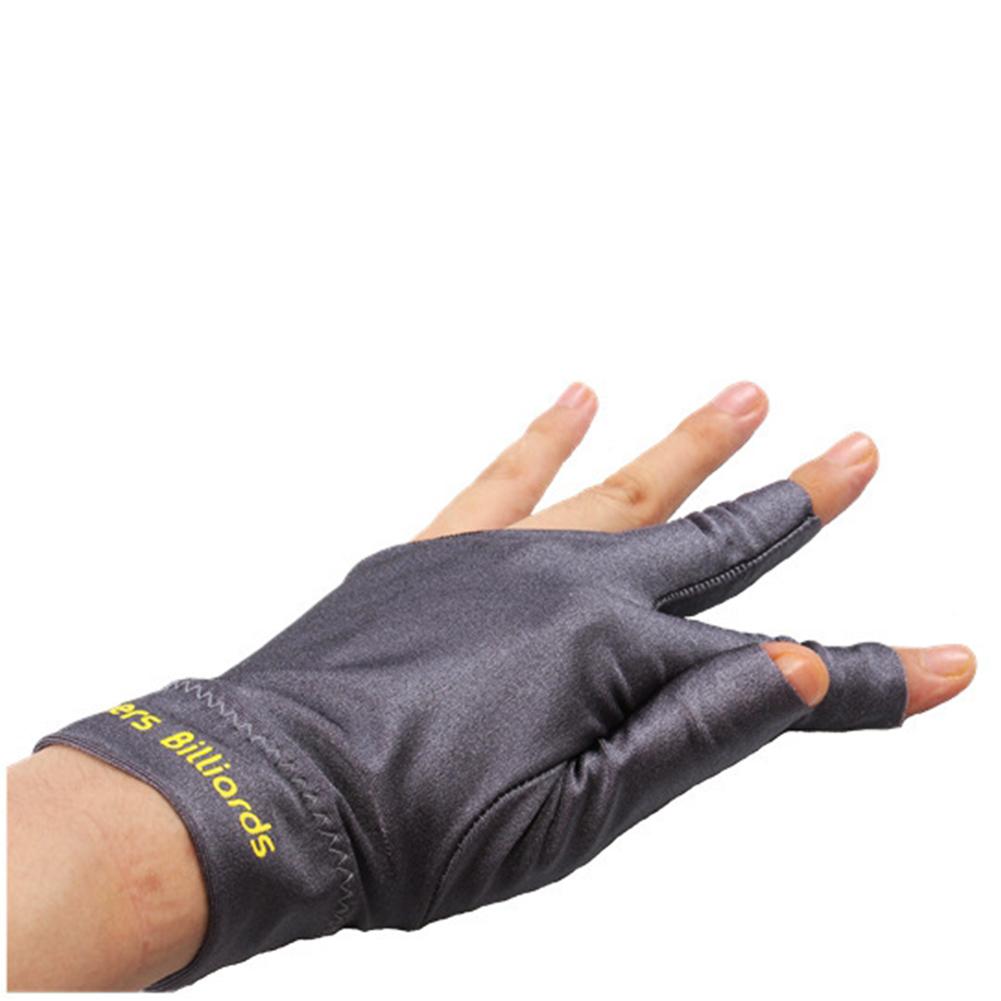 Unisex luvas de bilhar de três dedos cor sólida lycra tecido elastano snooker especial luvas de bilhar equipamento de jogo de bilhar: Grey